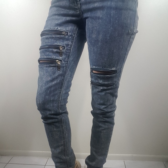 Y2K Vintage 2000’s Hip Hop Rocawear Denim Jeans Zipper Cut Distressed Pants - Picture 2 of 8